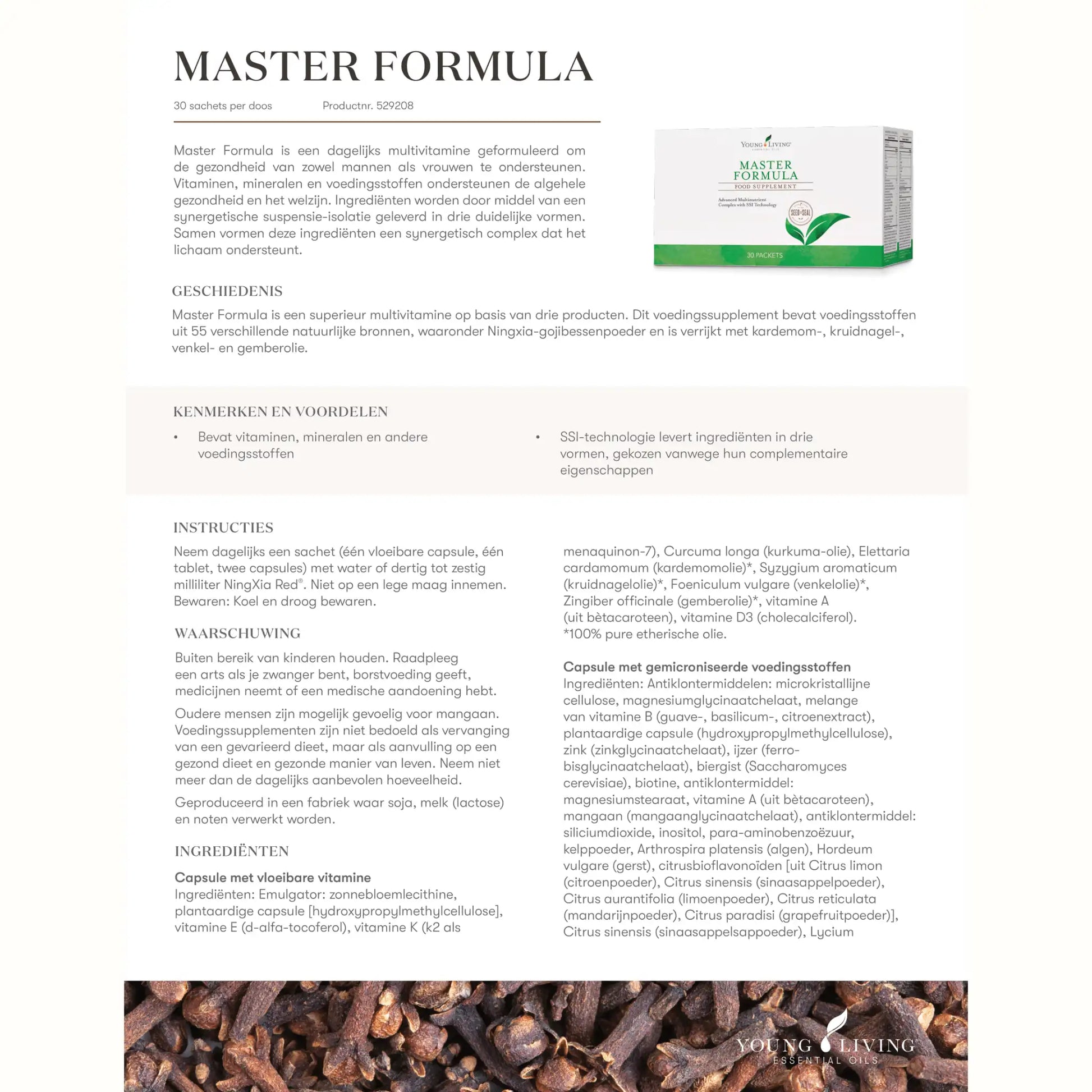 Master Formula van Young Living – multivitamines en mineralen ter ondersteuning van de schildklier, bij vermoeidheid en bij tekorten door stress of onevenwichtige voeding.