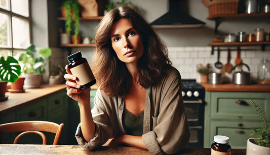 Vrouw twijfelt over haar supplementen: zijn ze synthetisch of natuurlijk?