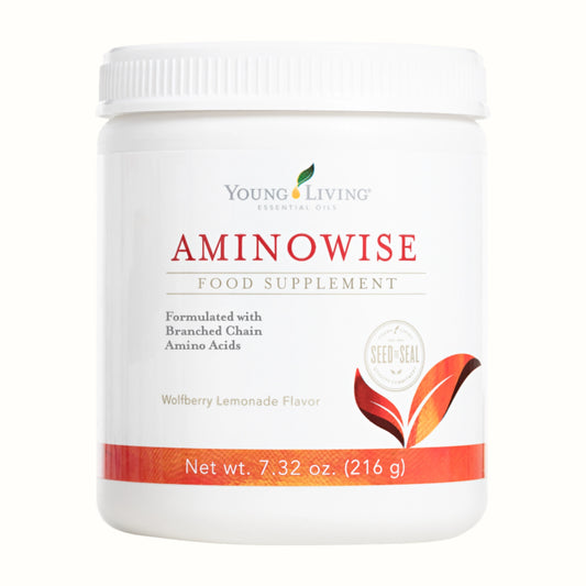 Pot Young Living AminoWise – aminozuursupplement voor natuurlijk spierherstel na inspanning of stress.