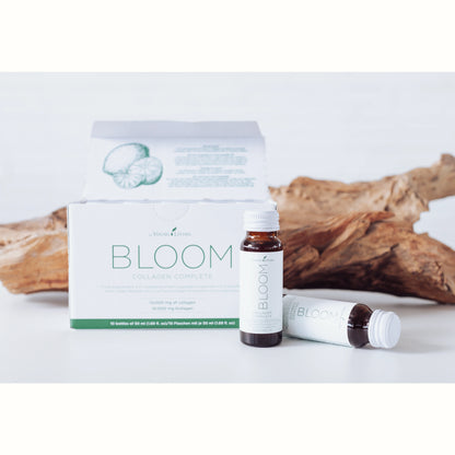 Bloom Collagen Complete van Young Living – collageendrank met citrus die helpt bij huidverjonging, vermindering van rimpels en het versterken van de huidstructuur. Ideaal voor een gladde, jonge huid.