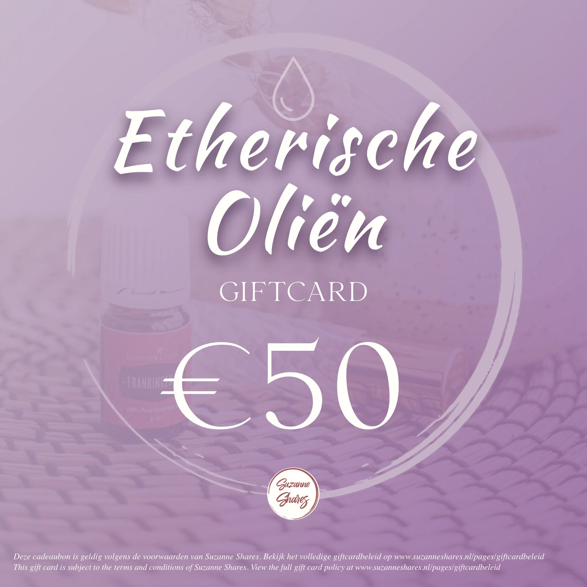 €50 digitale giftcard van Suzanne Shares – vrij te besteden aan etherische oliën, blends en wellnessproducten van Young Living.