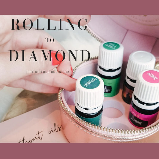 Essentiële oliën van Young Living met Rolling to Diamond logo – start je holistische business met praktische coaching.