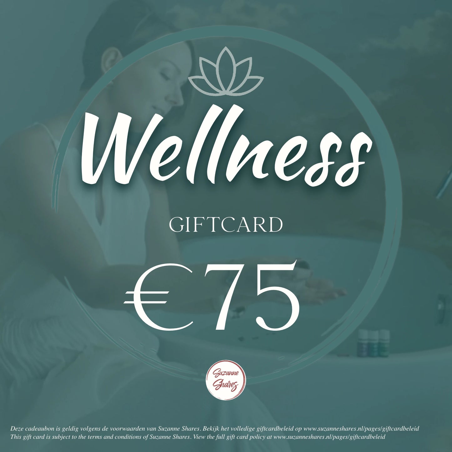€75 wellness cadeaubon voor natuurlijke zelfzorg – te gebruiken voor aromatherapie, iTovi-scans en holistische producten via Suzanne Shares.