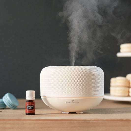 Macaron Diffuser set met oliën die luchtwegen verzachten bij longontsteking