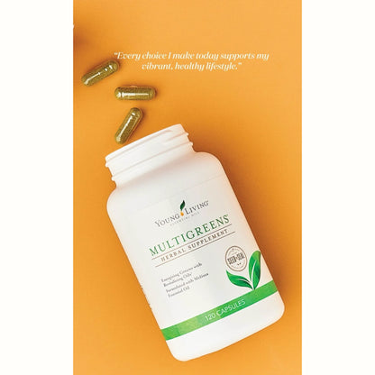 MultiGreens supplement van Young Living in sale – ondersteunt detox, energie en hormonale balans tijdens zwangerschap