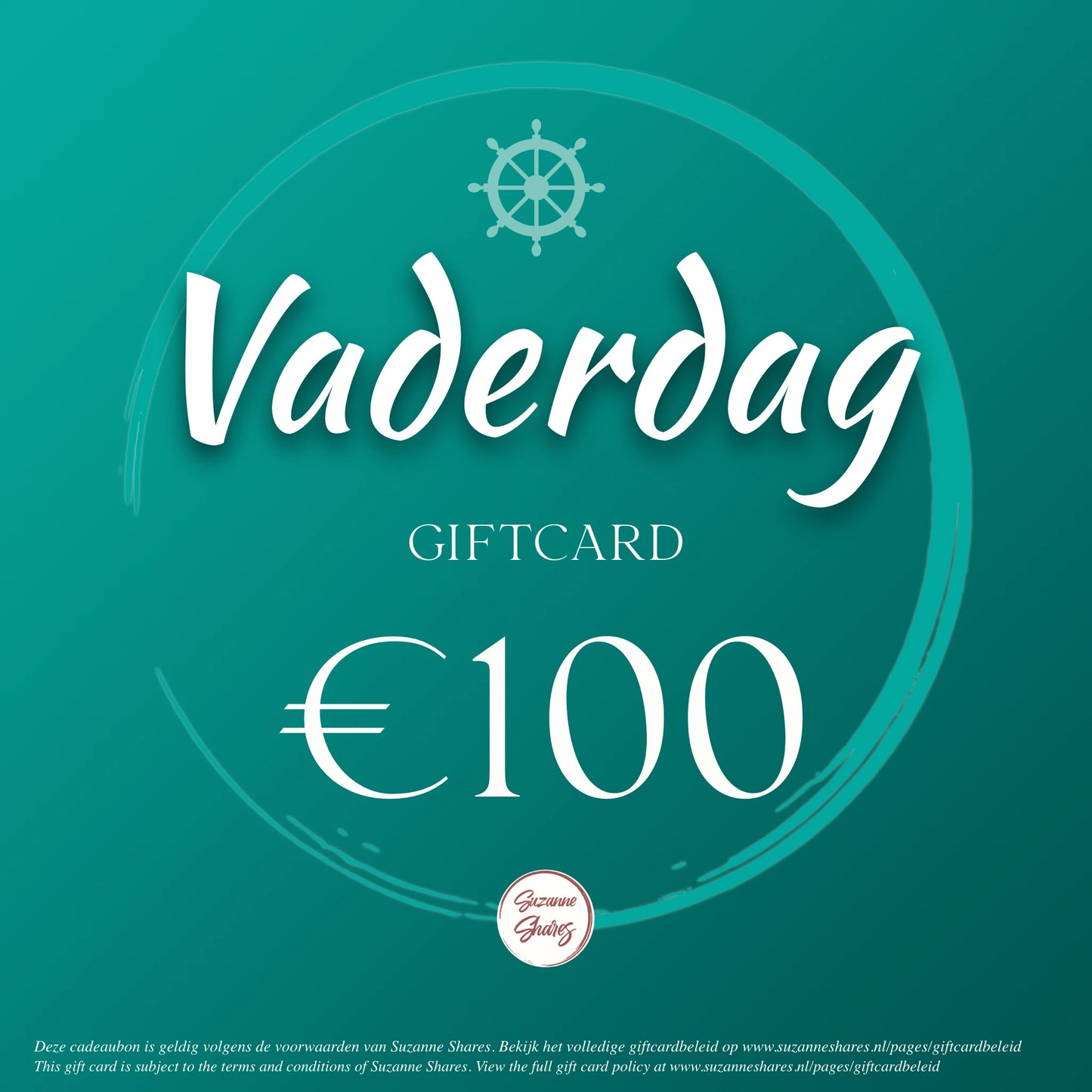 €100 giftcard voor Vaderdag van Suzanne Shares – premium digitale cadeaubon voor mannen die hun gezondheid en balans willen ondersteunen.