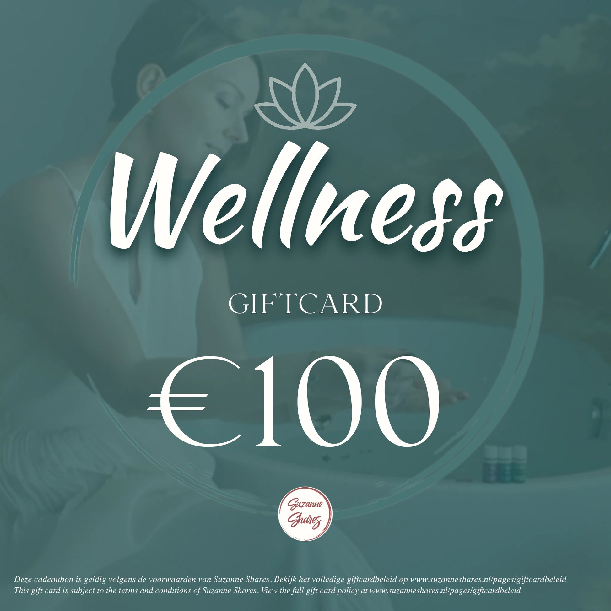 €100 digitale wellness giftcard – een luxe cadeau voor ontspanning, rust en natuurlijke gezondheid via de webshop van Suzanne Shares.