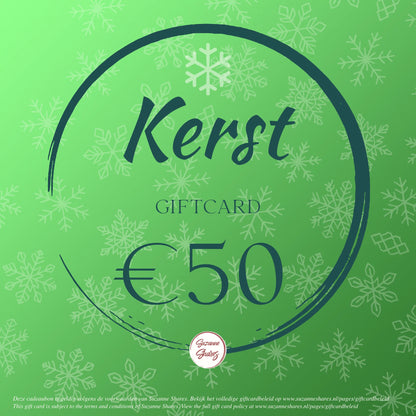 €50 kerst giftcard van Suzanne Shares – digitale waardebon voor natuurlijke gezondheid, essentiële oliën en coaching met Young Living.