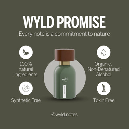 Wyld Promise visual met informatie over natuurlijke ingrediënten, organische alcohol en ingredient transparency.