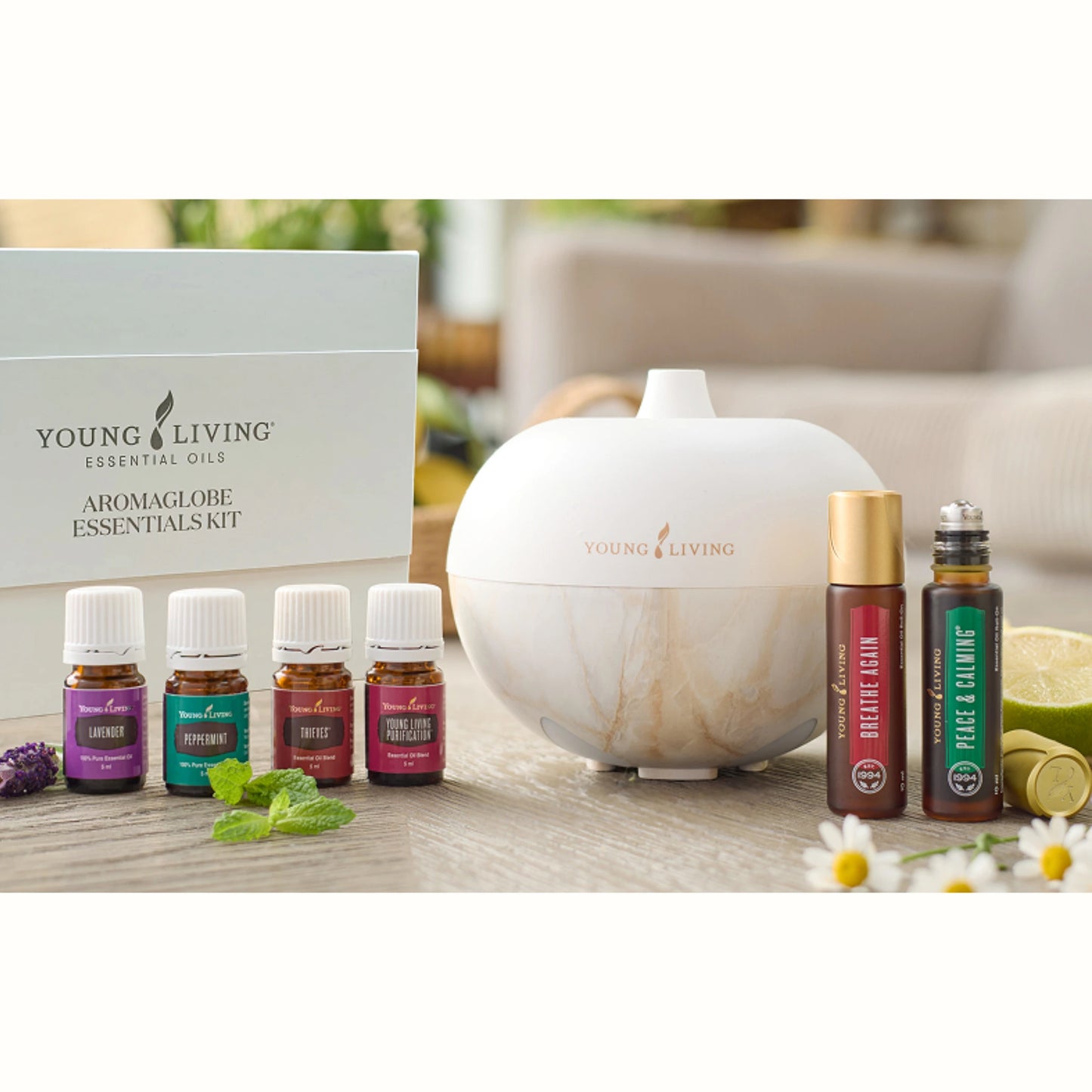 AromaGlobe diffuser van Young Living met essentiële oliën – natuurlijke ondersteuning voor rust en welzijn in huis