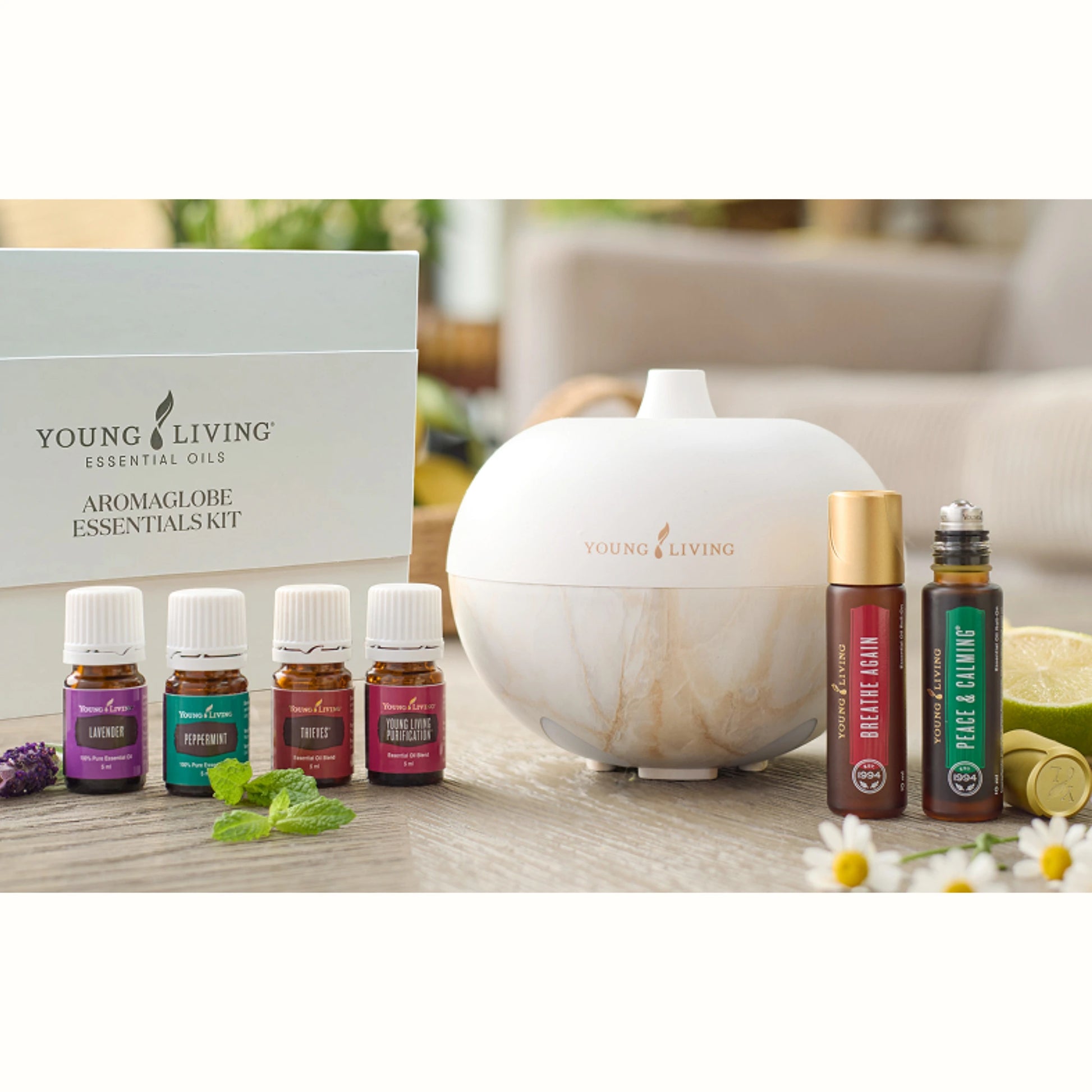 AromaGlobe diffuser van Young Living met essentiële oliën – natuurlijke ondersteuning voor rust en welzijn in huis